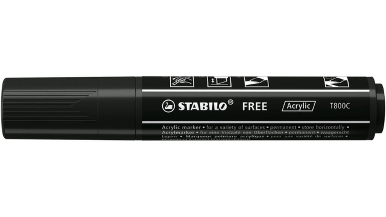 Acrylmarker STABILO Free Acrylic T800C zwart
