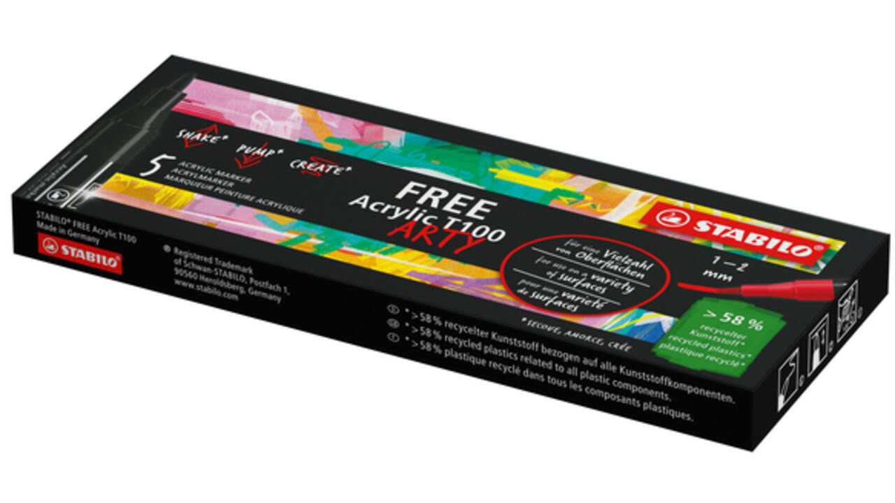 Acrylmarker STABILO Free Acrylic T100 wit