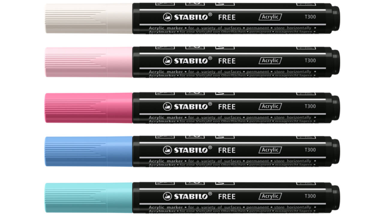 Acrylmarker STABILO Free Acrylic T300 Candy assorti 5 stuks