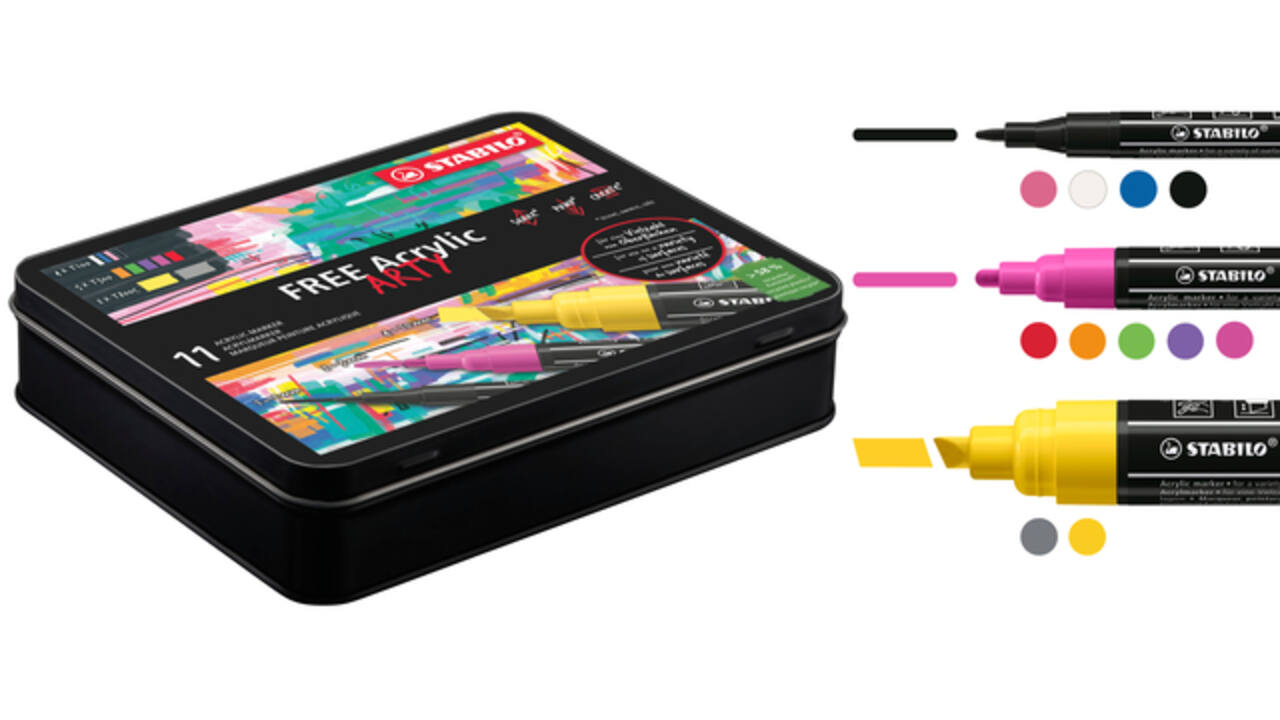 Acrylmarker STABILO Free Acrylic Starter Kit assorti 11 stuks