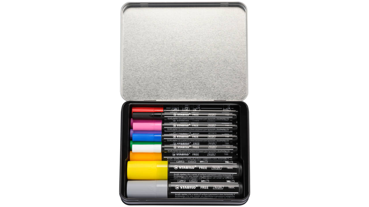 Acrylmarker STABILO Free Acrylic Starter Kit assorti 11 stuks