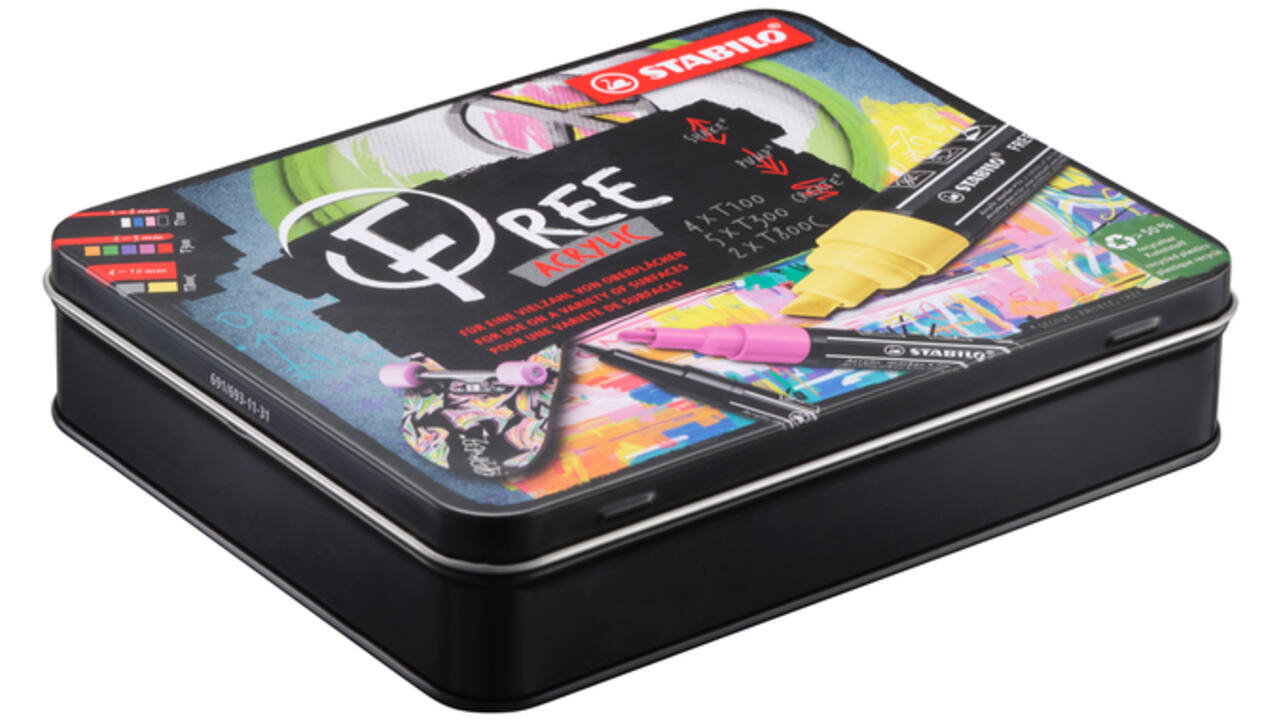 Acrylmarker STABILO Free Acrylic Starter Kit assorti 11 stuks
