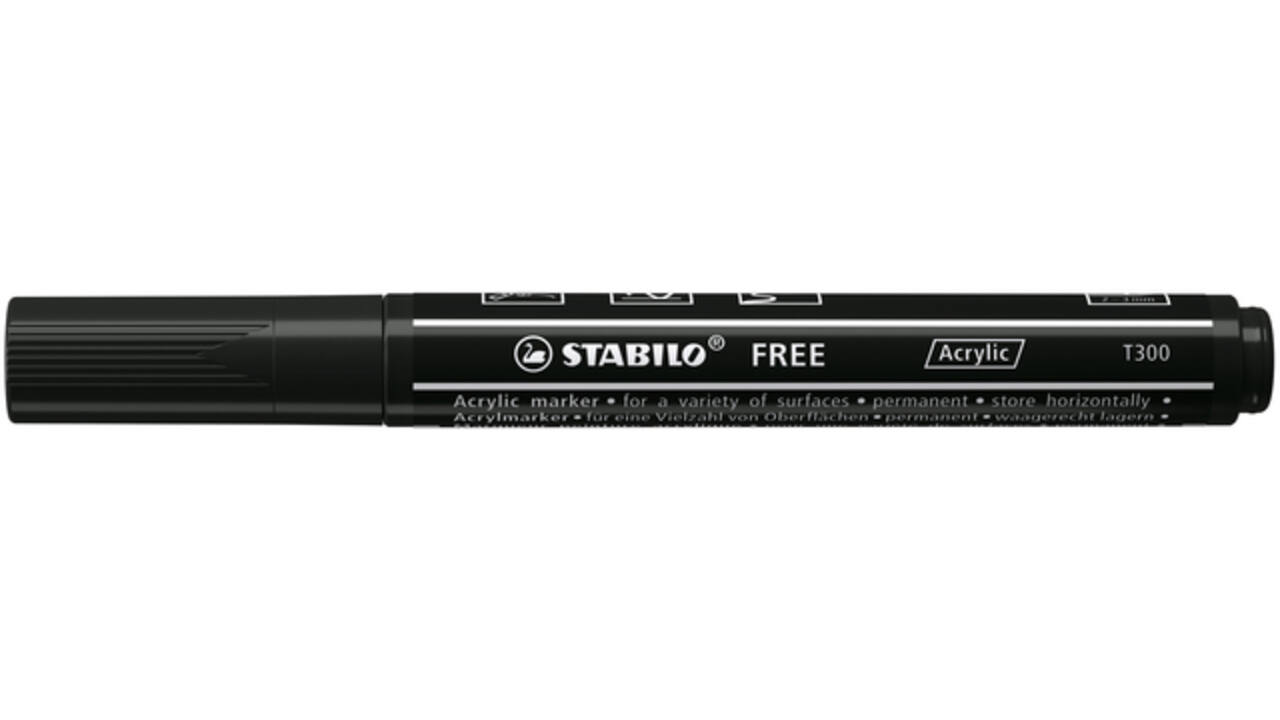 Acrylmarker STABILO Free Acrylic T300 zwart