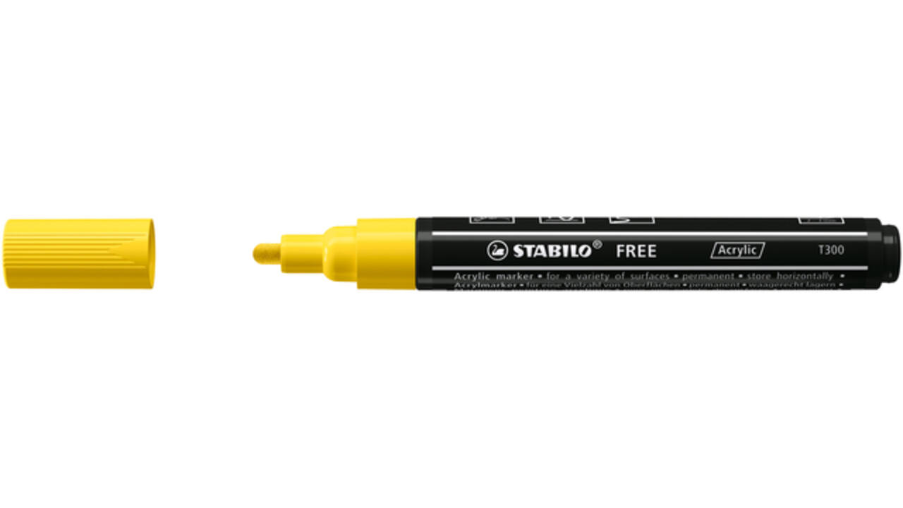Acrylmarker STABILO Free Acrylic T300 geel
