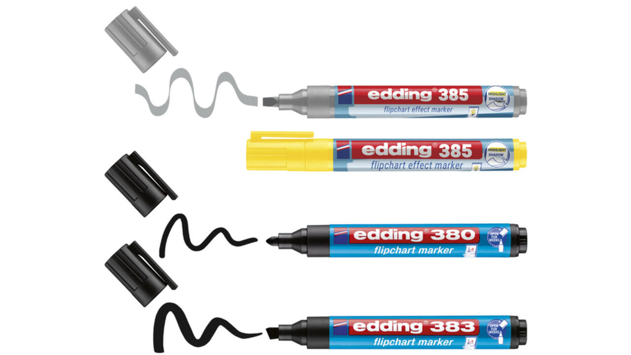 Viltstift edding 385 flipover incl 380 - 383 assorti 4 stuks