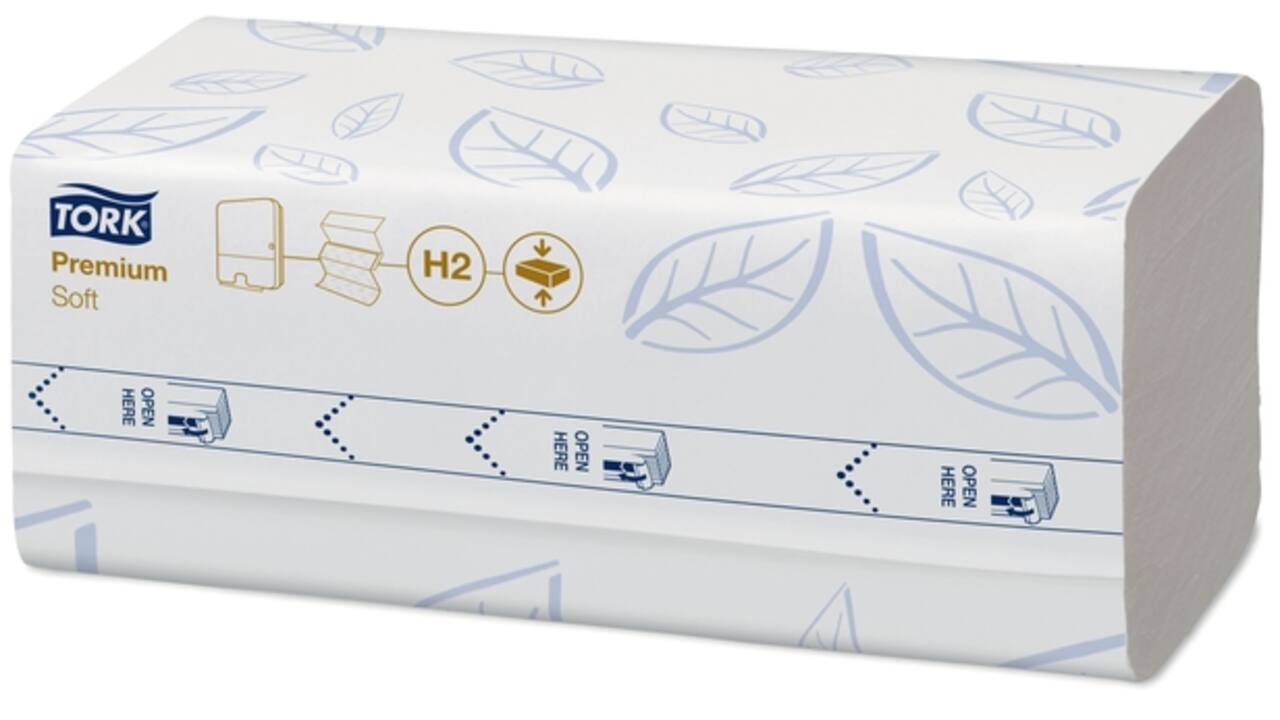 Handdoek Tork H2 Xpress compressed Premium multifold 2-laags 212x240mm 12x225 vel wit 100889