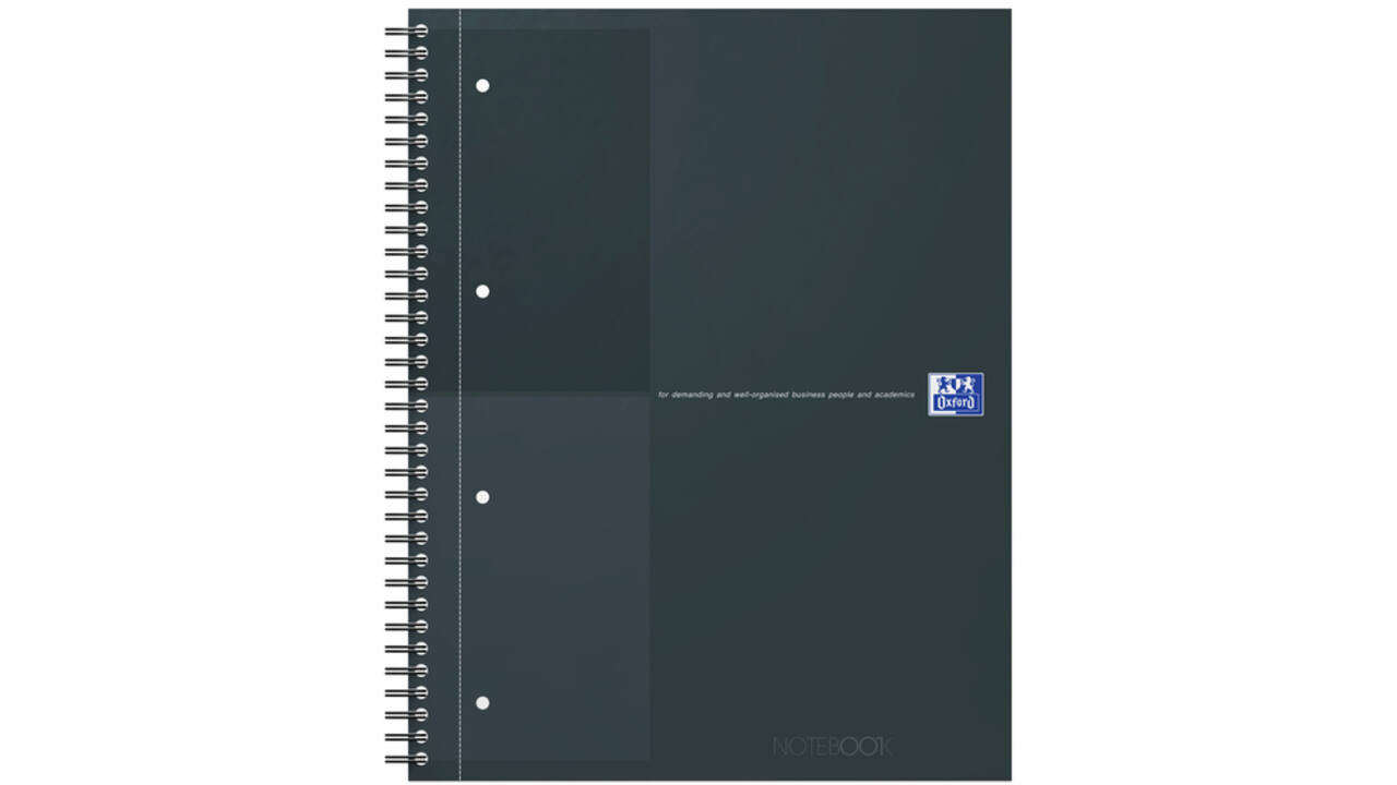 Spiraalblok Oxford International Notebook A4+ lijn zwart