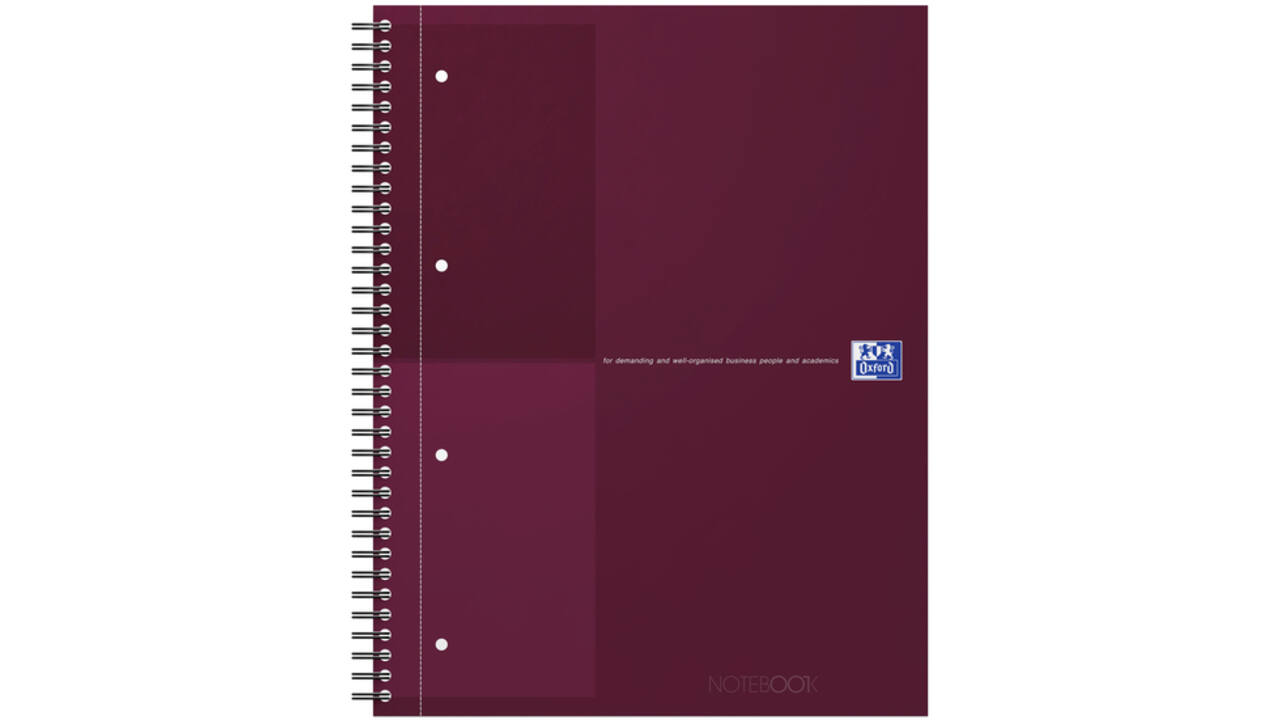 Spiraalblok Oxford International Notebook A4+ lijn rood