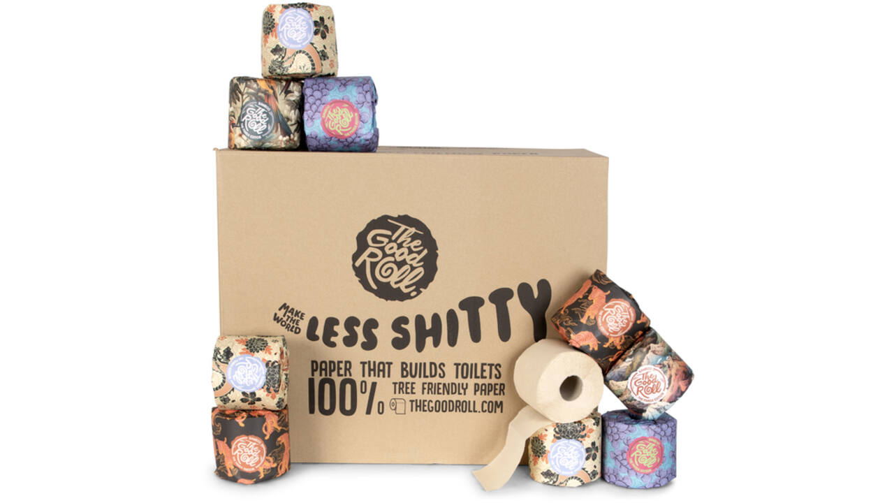 Toiletpapier The Good Roll The Panda Edition bamboe 2-laags 24x300 vel naturel