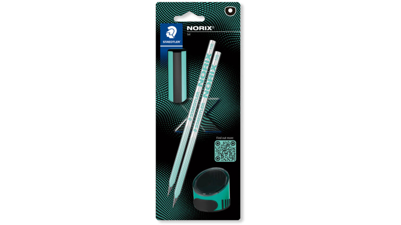 Potlood Staedtler Norix HB blister à 2 stuks zwart-groen