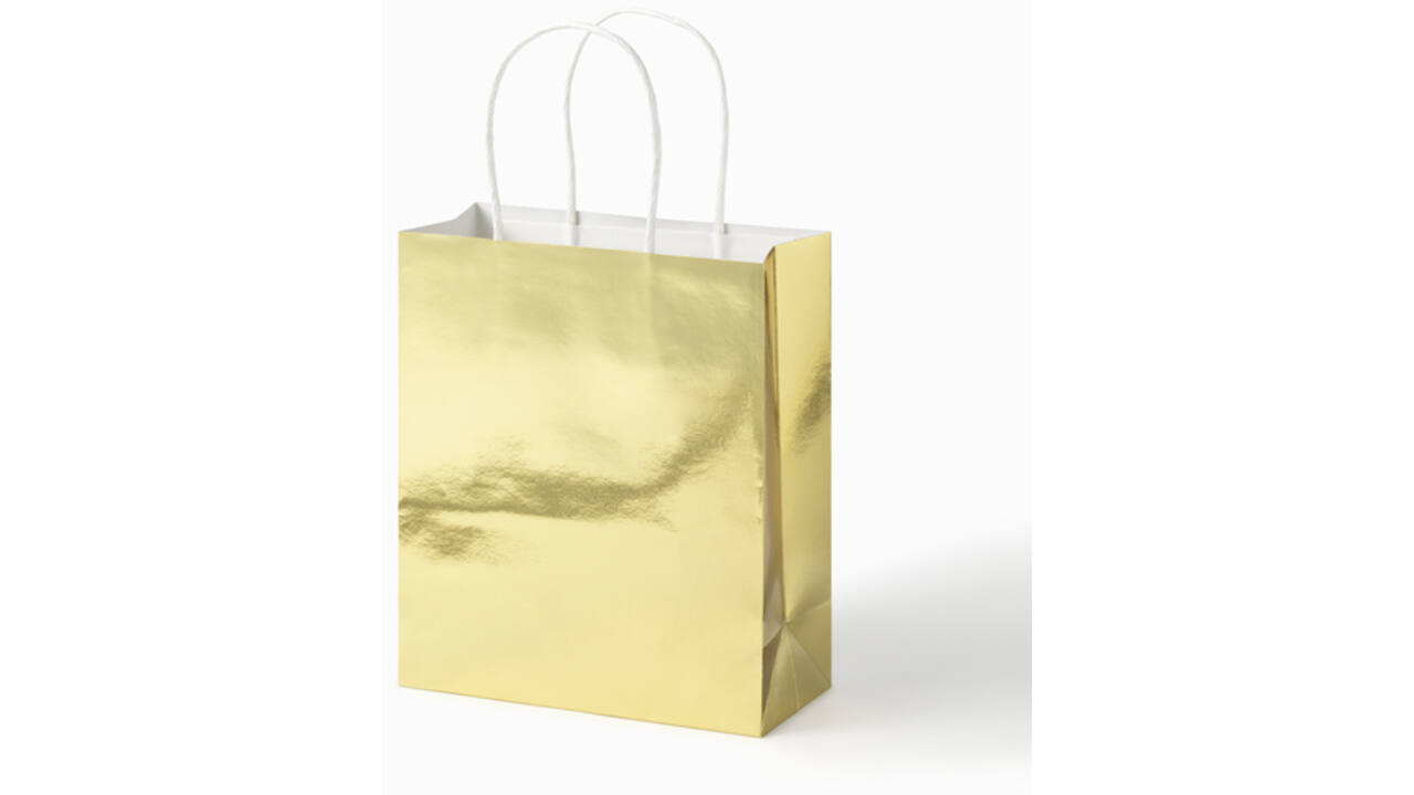 Cadeautas Folia goud kraft 24x31x12cm 20 stuks