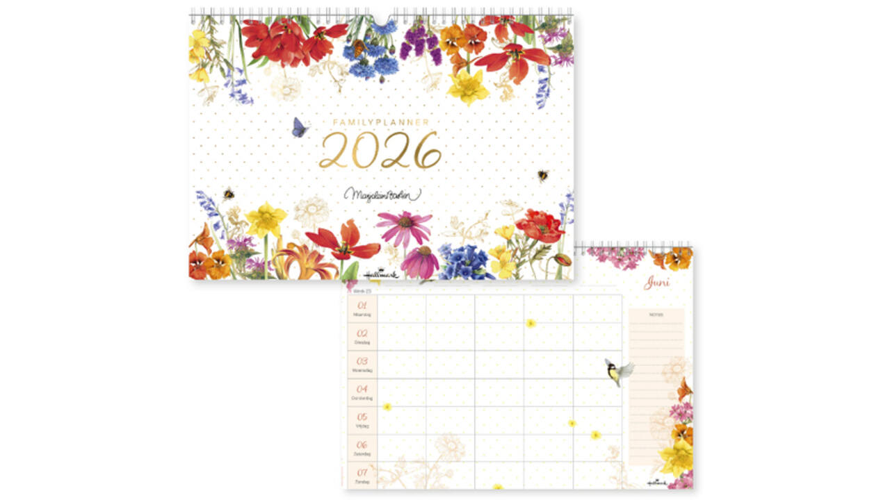 Familieplanner 26 Marjolein Bastin bloemen 1maand/1pagina