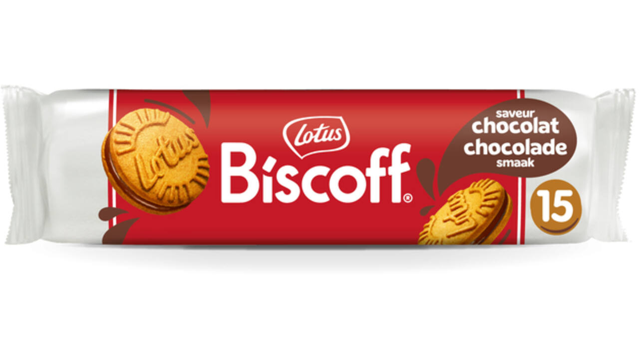 Koekjes Lotus Biscoff speculoos sandwich melkchocolade 15 stuks