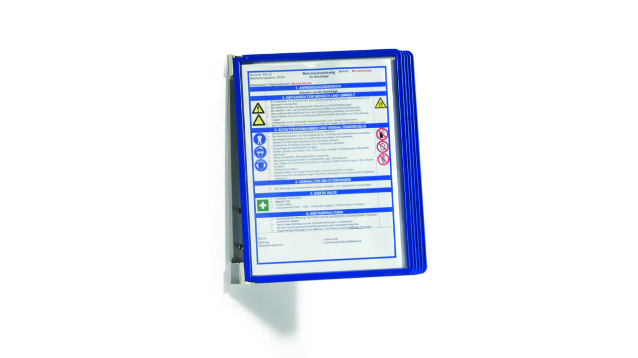 Wandelement Durable Vario Wall met 5-tassen blauw