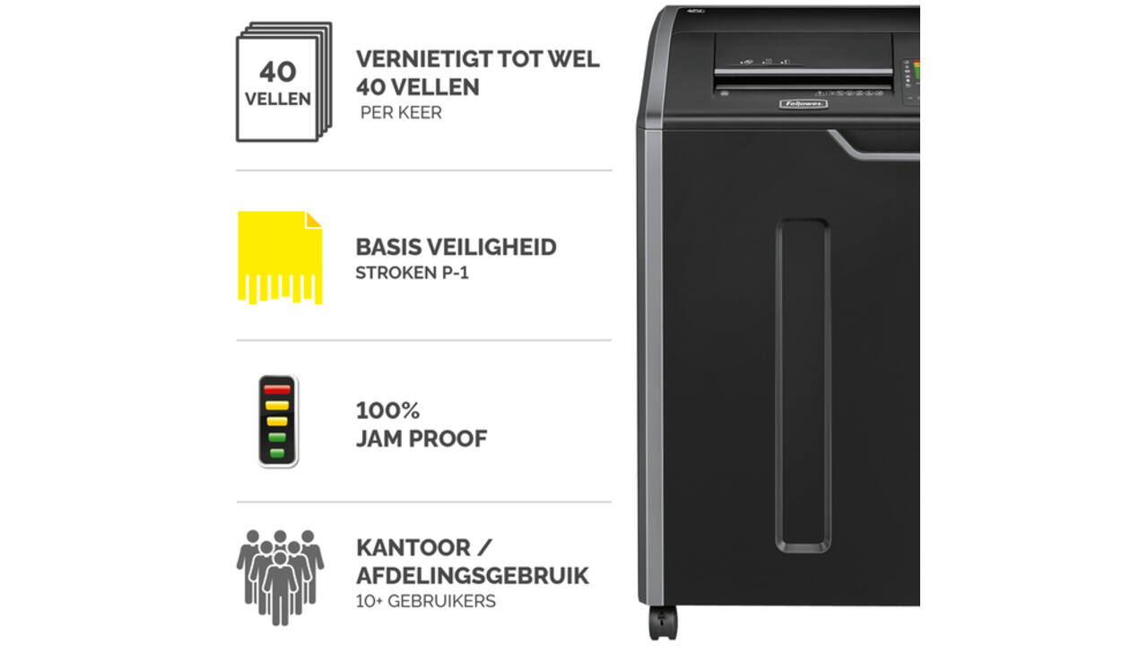 Papiervernietiger Fellowes Powershred 425I stroken 5,8mm