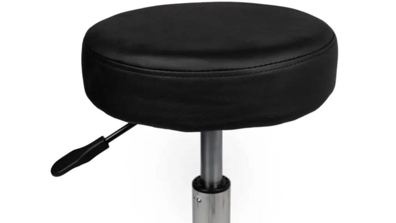 Tabouret kruk Office standaard met gasveer harde wielen zw