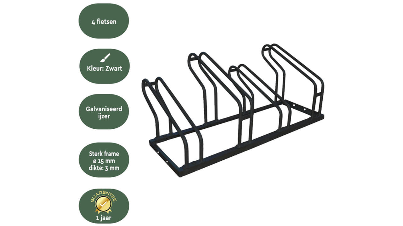 Fietsenrek BRASQ 4 fietsen BS400 zwart