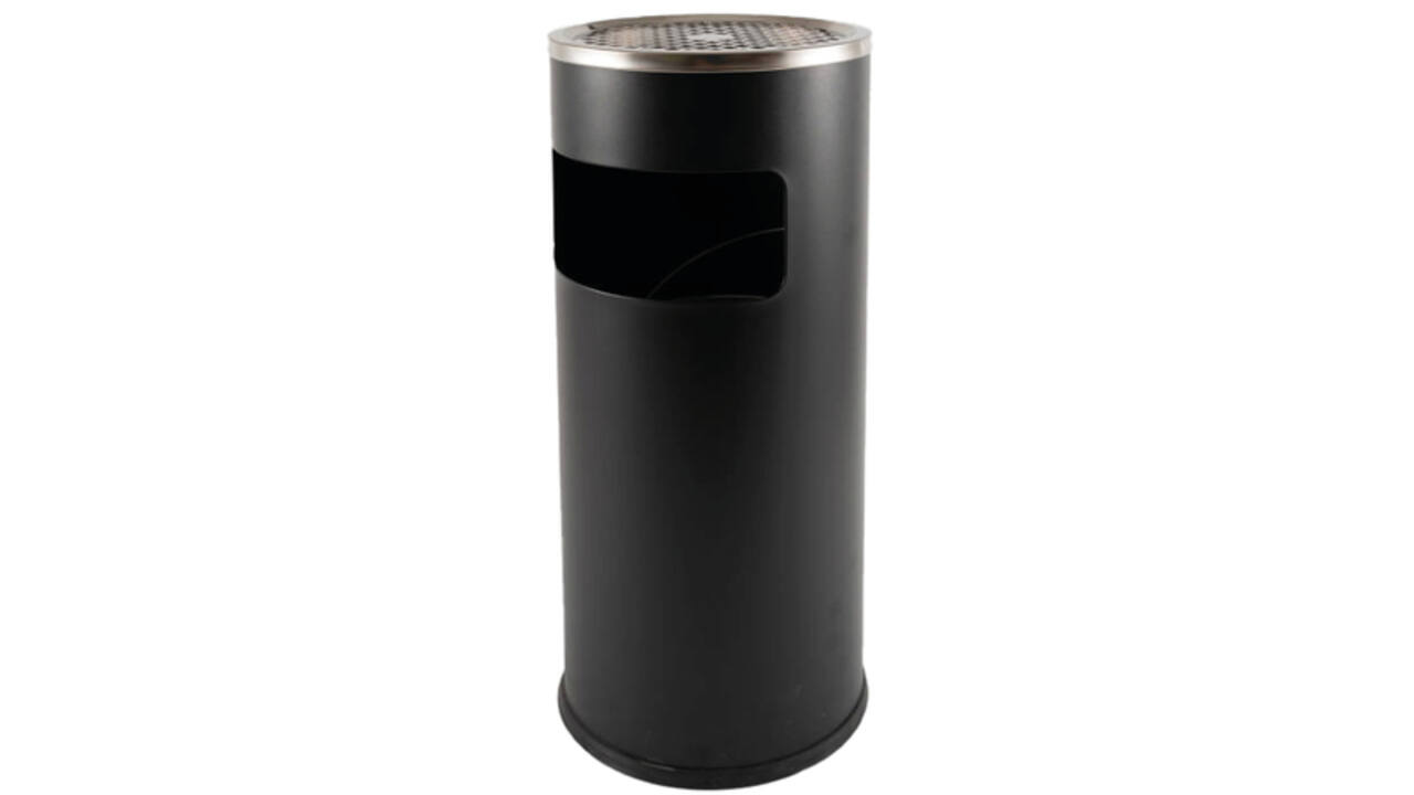Afvalbak met asbak BRASQ 11 liter AT500 zwart