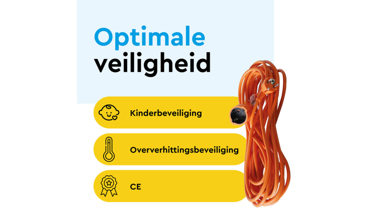 Verlengkabel BRASQ 30m oranje