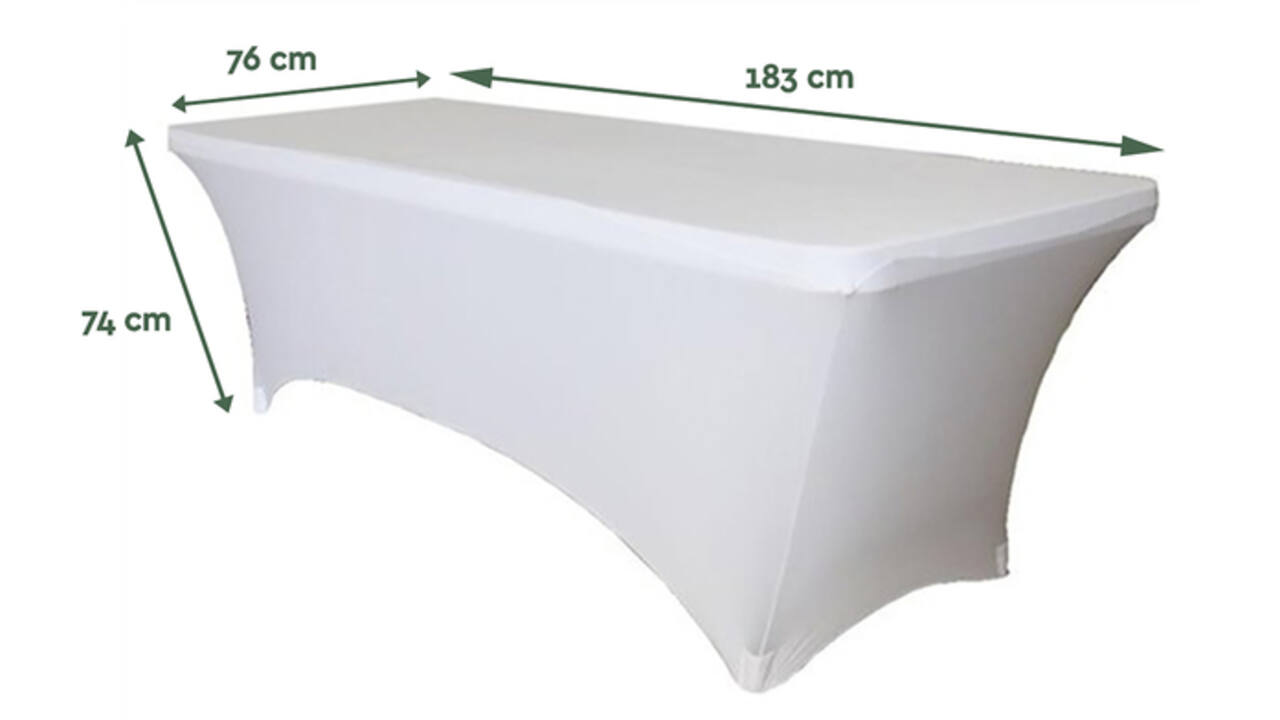 Tafelrok BRASQ 183x76x74cm wit