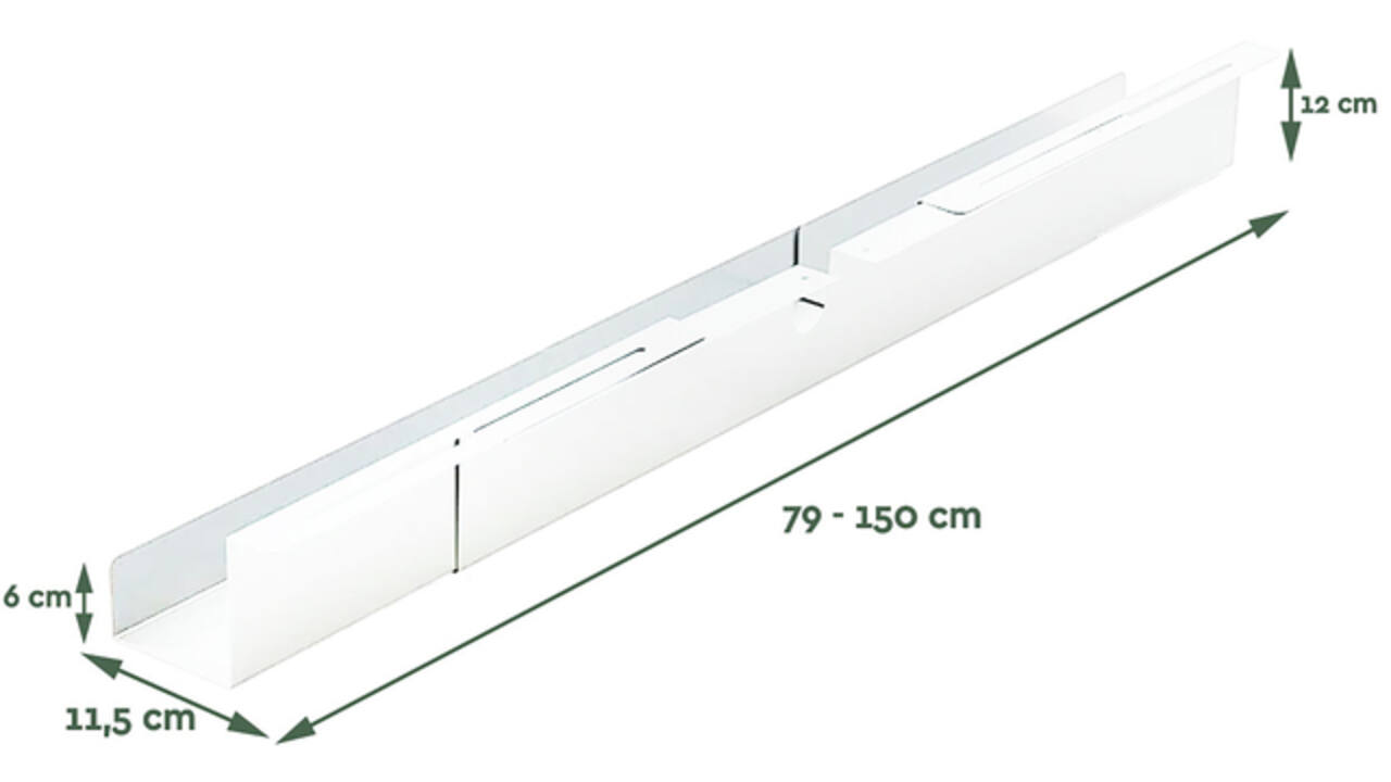 Kabelgoot BRASQ verstelbaar 75-150cm CT100 wit