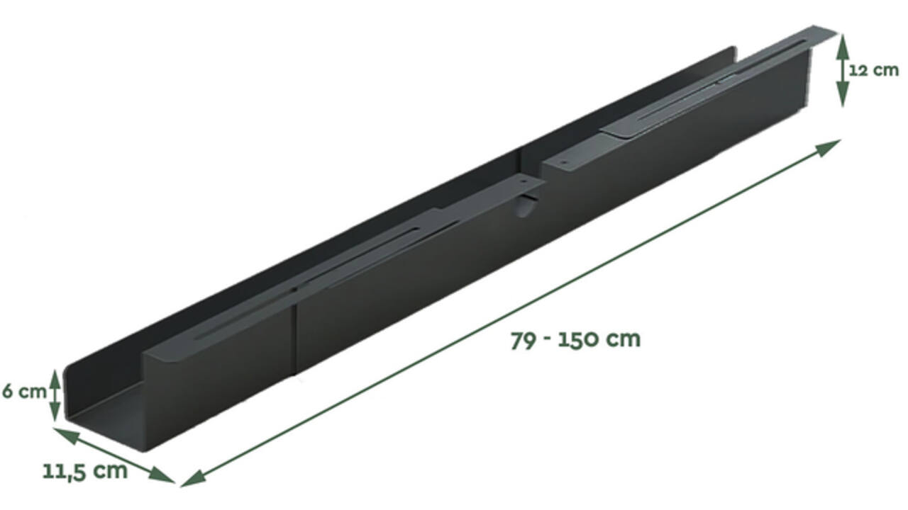 Kabelgoot BRASQ verstelbaar 75-150cm CT100 zwart