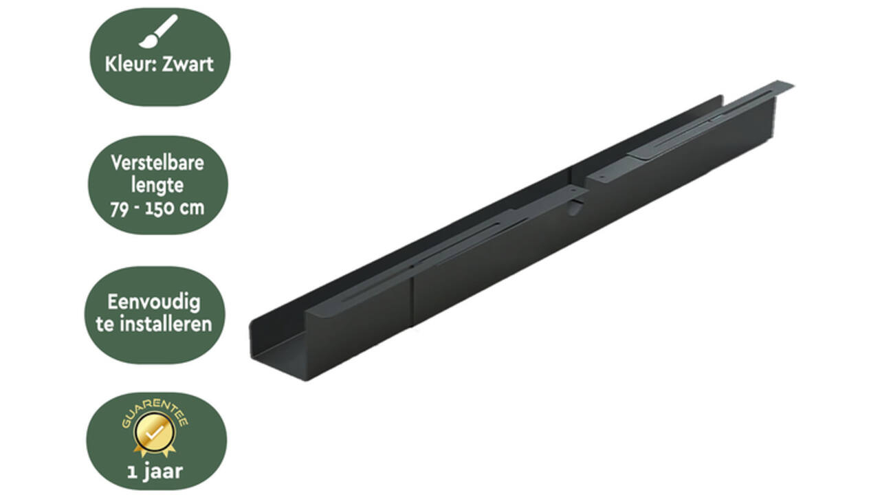 Kabelgoot BRASQ verstelbaar 75-150cm CT100 zwart