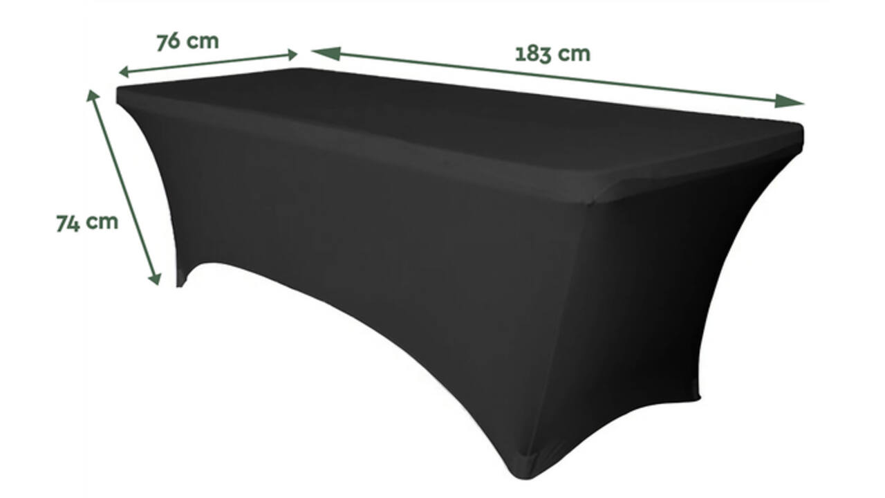 Tafelrok BRASQ 183x76x74cm zwart