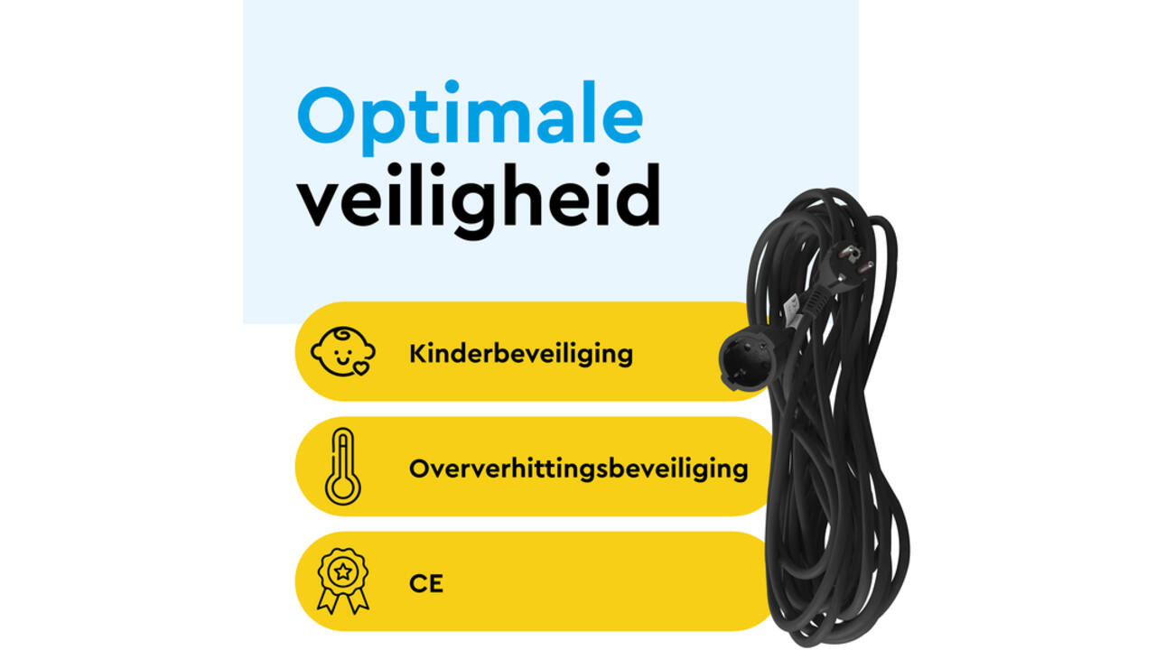 Verlengkabel BRASQ 30m zwart
