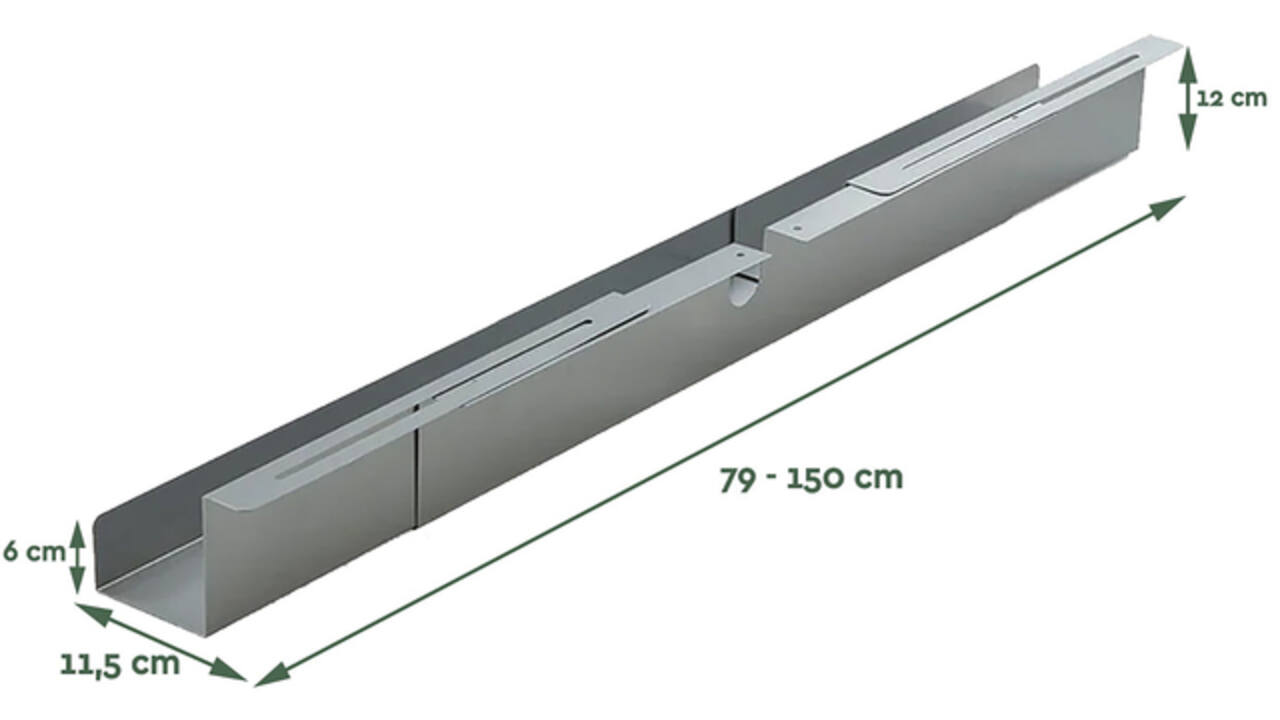 Kabelgoot BRASQ verstelbaar 75-150cm CT100 zilver