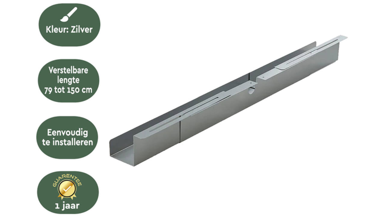 Kabelgoot BRASQ verstelbaar 75-150cm CT100 zilver