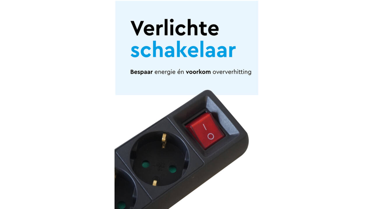 Stekkerdoos BRASQ 5 voudig 5 meter zwart
