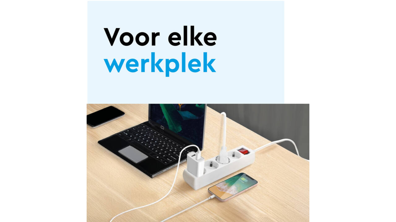 Stekkerdoos BRASQ 5 voudig 5 meter zwart