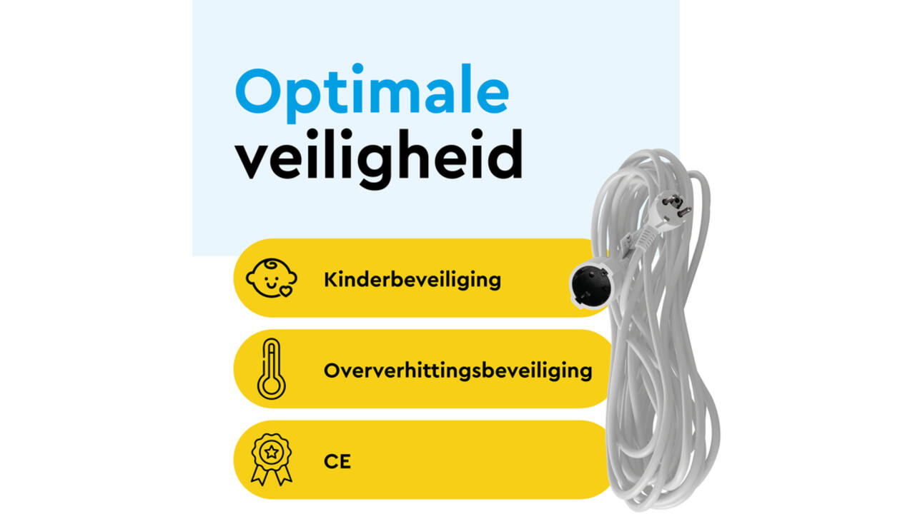 Verlengkabel BRASQ 20m wit