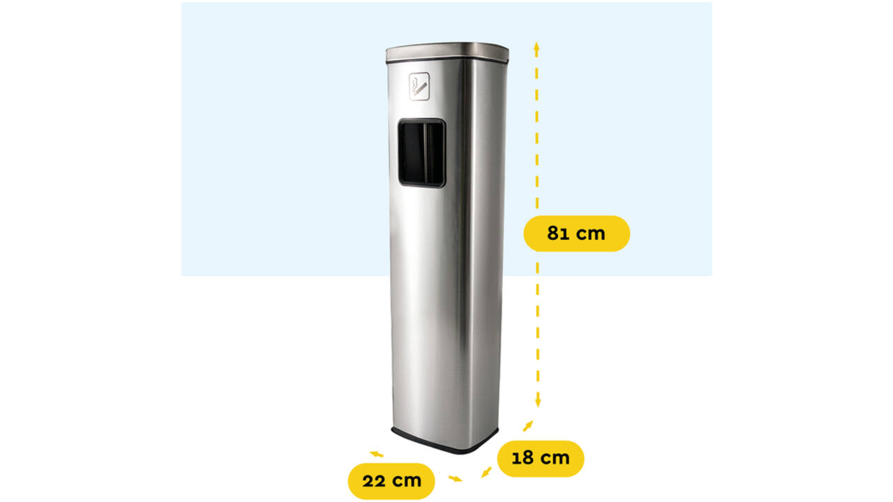 Afvalbak met asbak BRASQ 20 liter AT400 rvs
