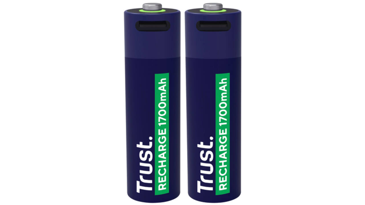 Batterij Trust USB-C oplaadbaar AA 2 stuks