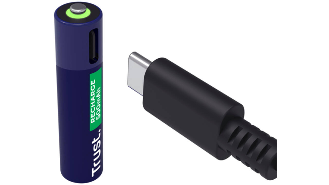 Batterij Trust USB-C oplaadbaar AAA 4 stuks