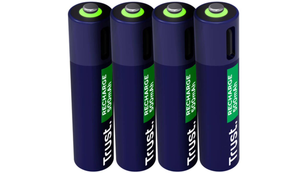 Batterij Trust USB-C oplaadbaar AAA 4 stuks
