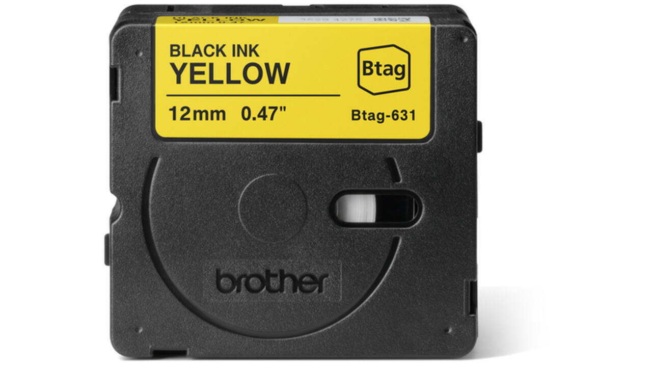 Labeltape Brother P-touch Btag-631 standaard 12mm zwart op geel