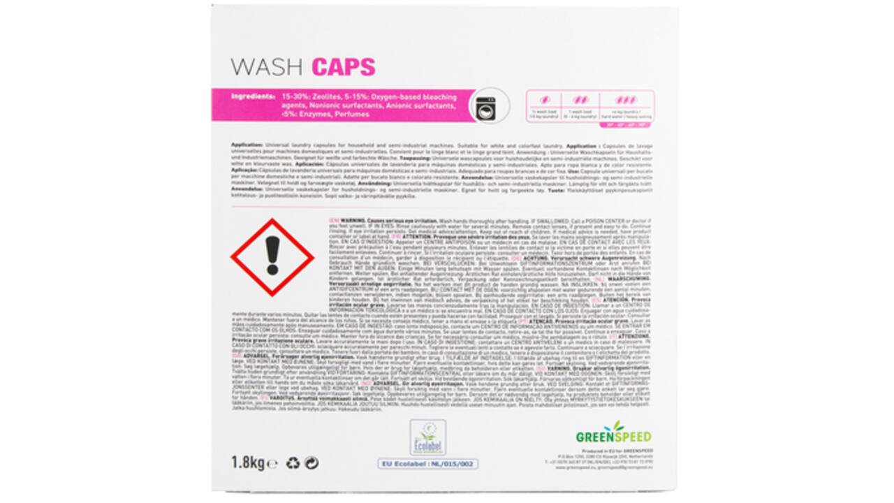 Wasmiddel Greenspeed Wash Caps universeel 80 stuks