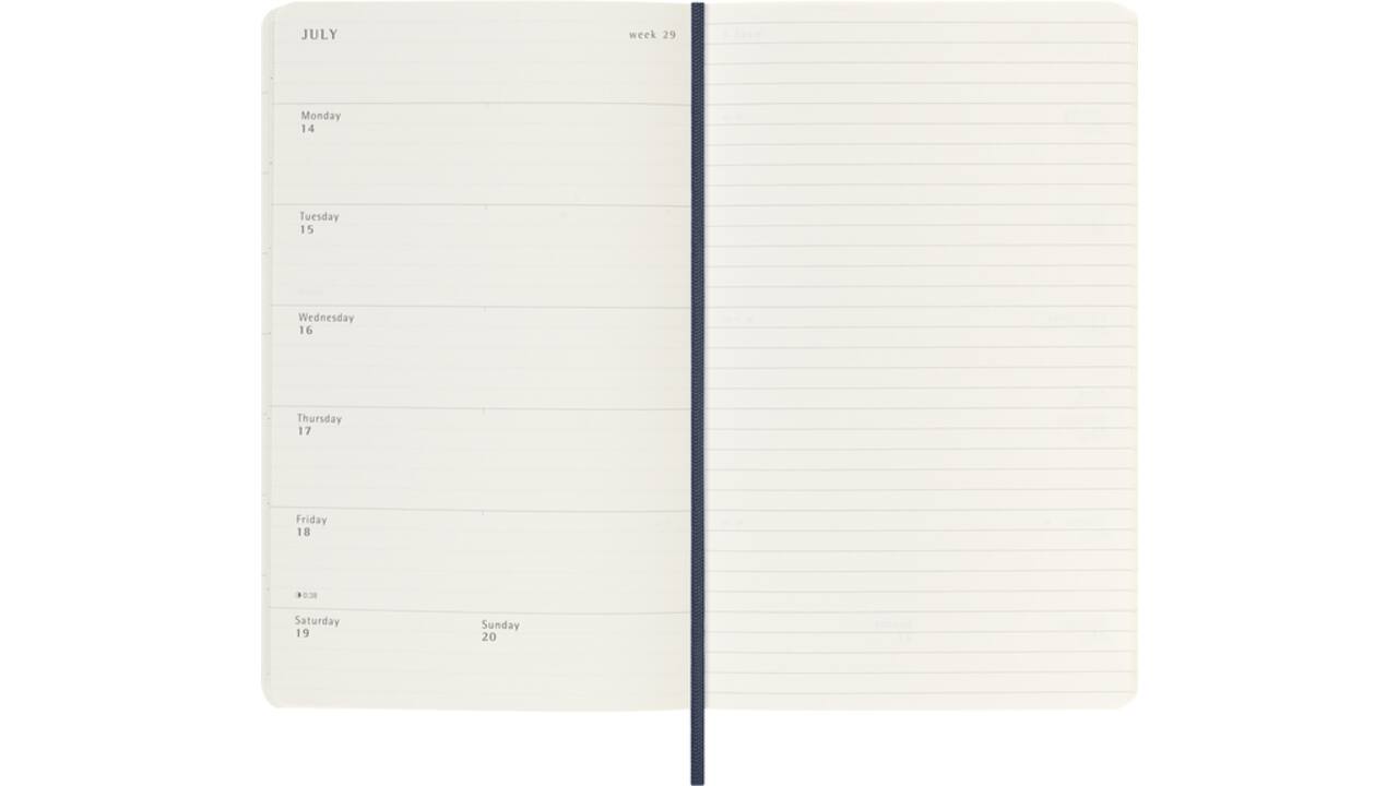 Agenda 2025/2026 Moleskine 18M Planner Weekly 7dagen/1pagina large sc sapphire blue