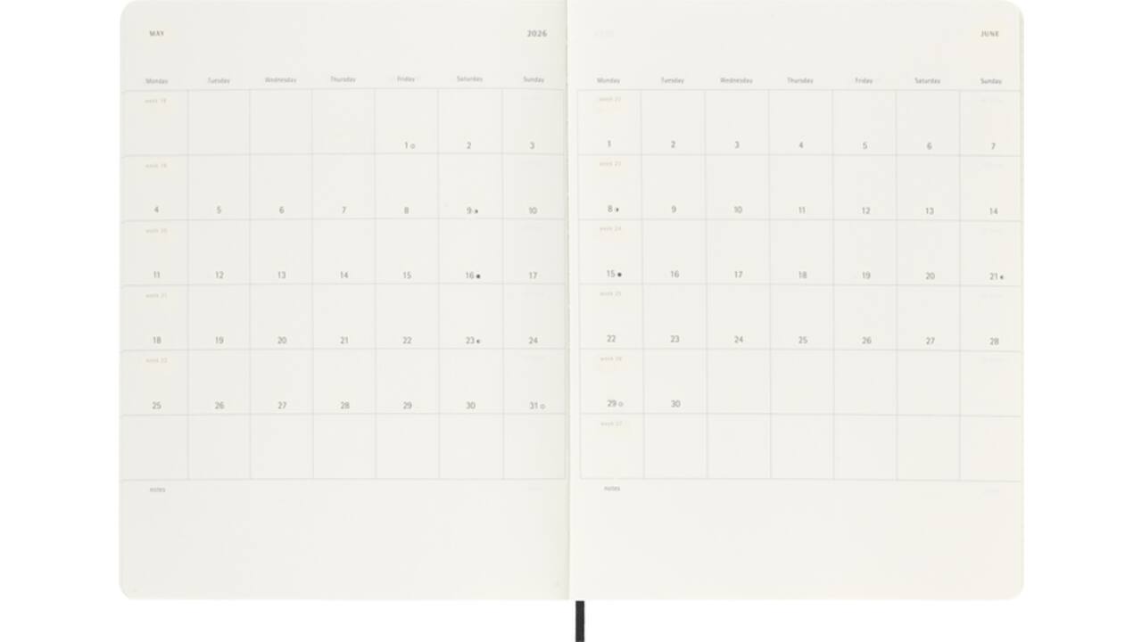 Agenda 2025/2026 Moleskine 18M Planner Weekly 7dagen/1pagina XL sc black