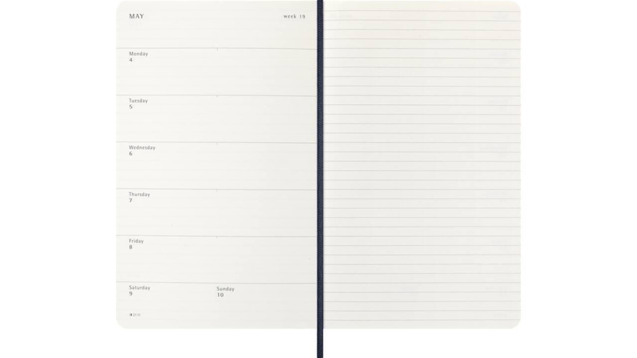 Agenda 2026 Moleskine 12M Planner Weekly 7dagen/1pagina large sc sapphire blue
