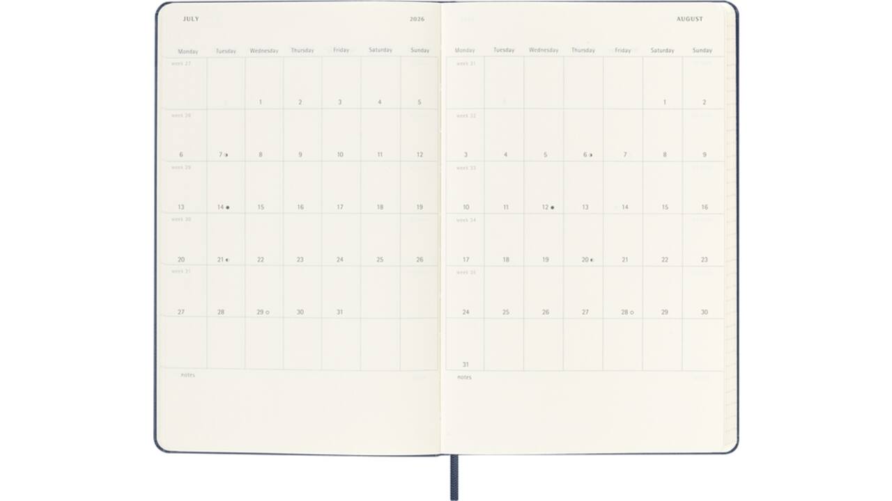 Agenda 2025/2026 Moleskine 18M Planner Weekly 7dagen/1pagina large hc sapphire blue