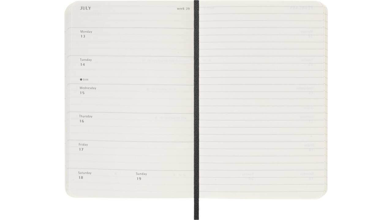 Agenda 2026 Moleskine 12M Planner Weekly 7dagen/1pagina pocket sc black