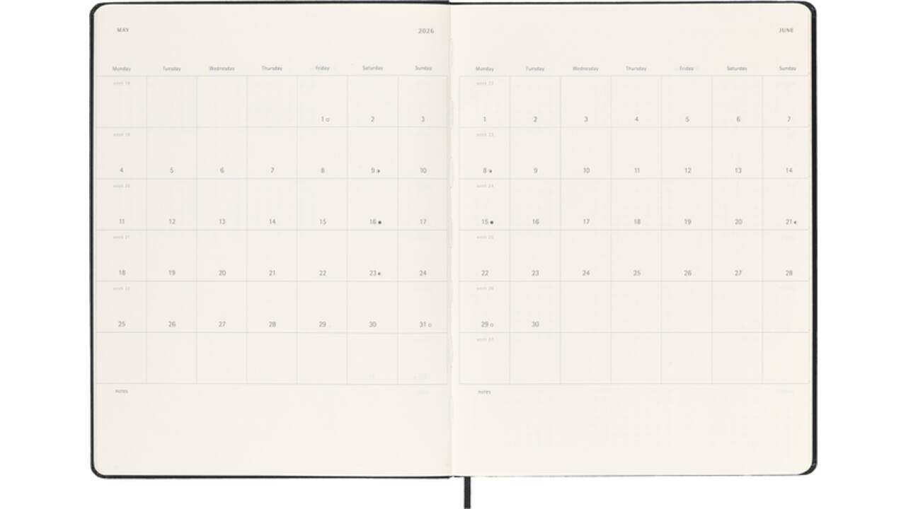 Agenda 2025/2026 Moleskine 18M Planner Weekly 7dagen/1pagina XL hc black