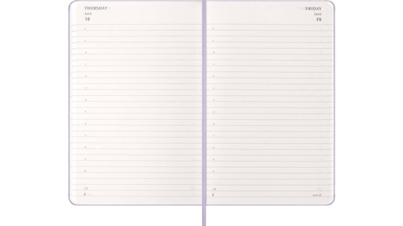 Agenda 2026 Moleskine 12M Planner Daily 1dag/1pagina large hc pastel lilac