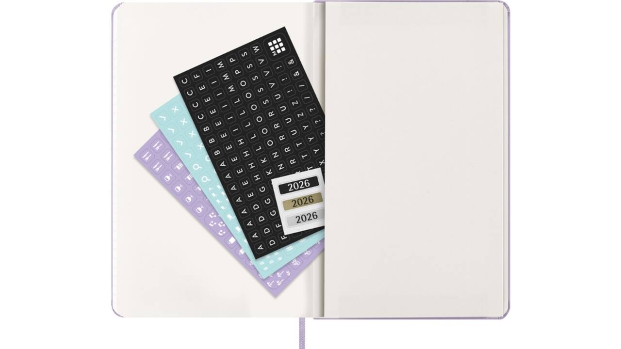 Agenda 2026 Moleskine 12M Planner Daily 1dag/1pagina large hc pastel lilac