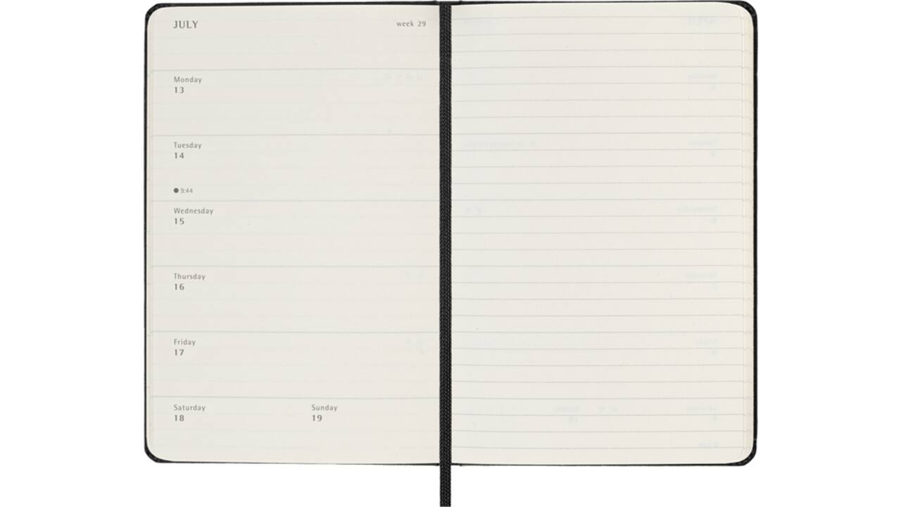 Agenda 2025/2026 Moleskine 18M Planner Weekly 7dagen/1pagina pocket hc black