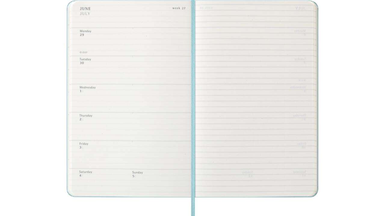 Agenda 2026 Moleskine 12M Planner Weekly 7dagen/1pagina large hc aquamarine